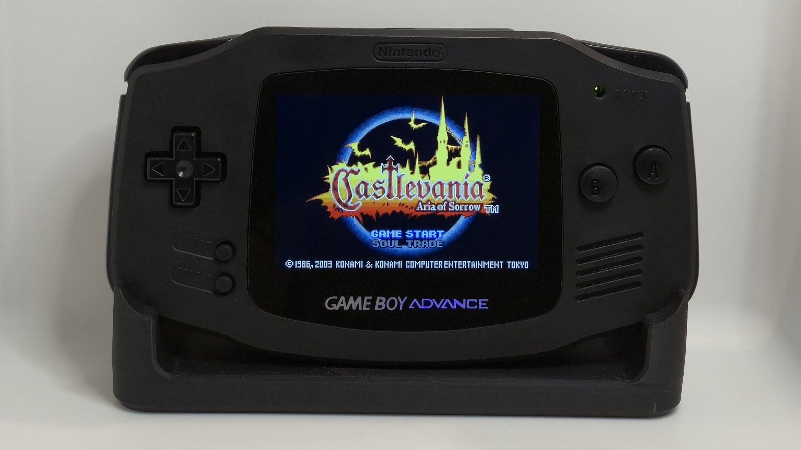 Black Gameboy Advance IPS V5, USB-C Rechargeable