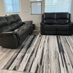 Leather 3 Seater + Loveseat- $1250