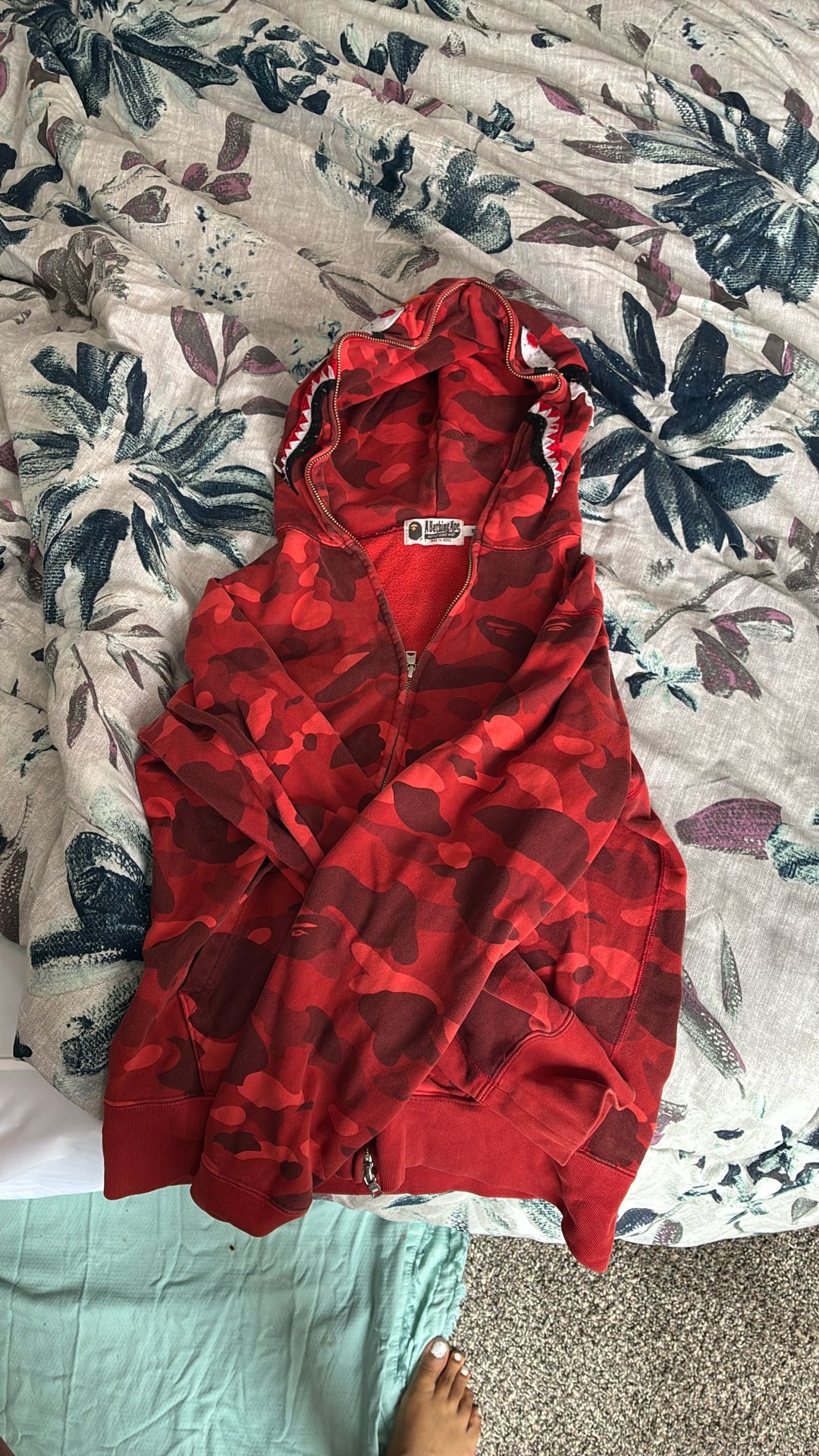 BAPE Color Camo Shark Full Zip Hoodie 'Red'