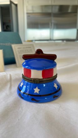 Fourth of July porcelain trinket box
