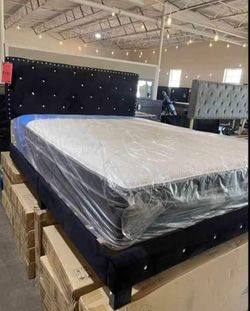 New Queen Bed Wht Matres for $350