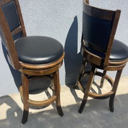 High Wood Chair / Augusta 29 in. Black/Cappuccino Wood Swivel Cushioned Bar Stool