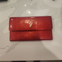 Authentic Louis Vuitton Monogram Sarah Vernis Wallet Rose Pop