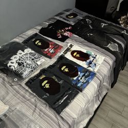 Bape/sp5der/purple Jeans