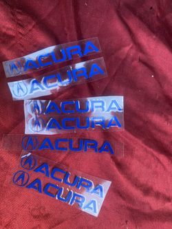 Acura Car Stickers Blue Transparent Removable 