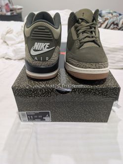 Air Jordan retro 3 olive green. Mint. Worn once. Men's size 11