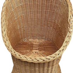 Oval old wicker chair