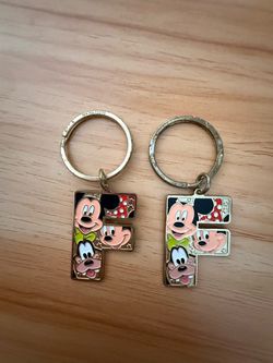 Disney keychains with initials letter f