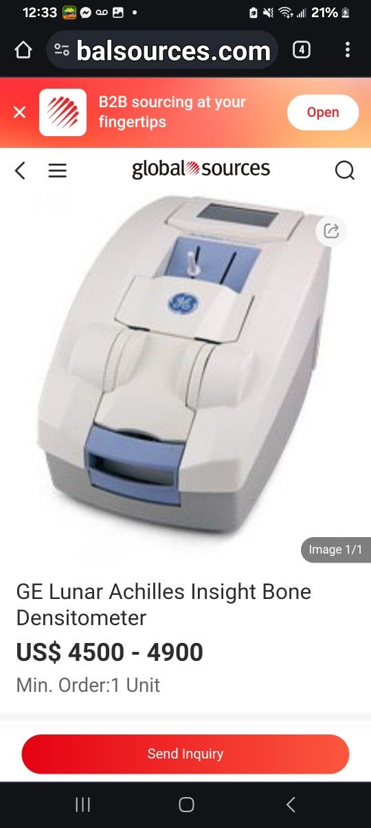 GE ACHILLIES INSIGHT BONE DENSITOMETER