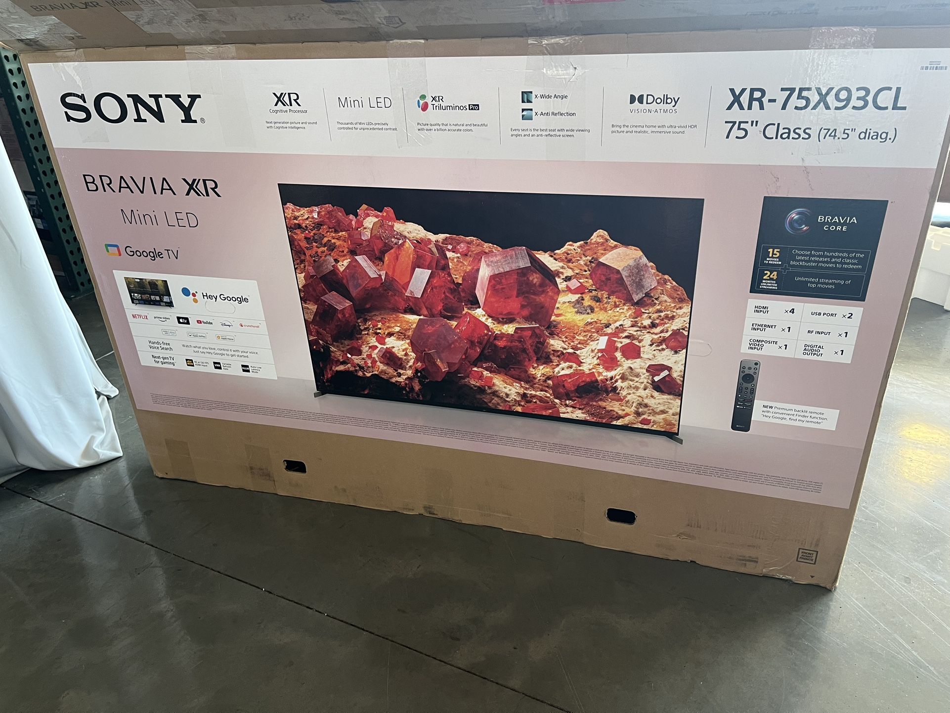 Sony BRAVIA XR 75" Class X93L Mini LED 4K HDR Google TV XR-75X93L