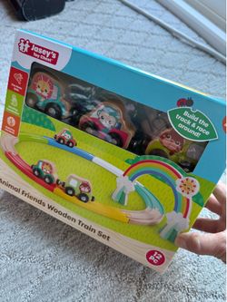 3 New Educational Kids Toy Bundle – STEM Track, Wooden Train Set & Magnetic Fishing Game