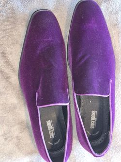 Stacy Adams Purple Velvet Slip-On Loafers