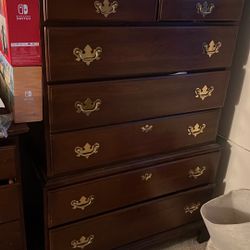 Lenxington Tall And Low Dressers. Strong Wood Cherry Color