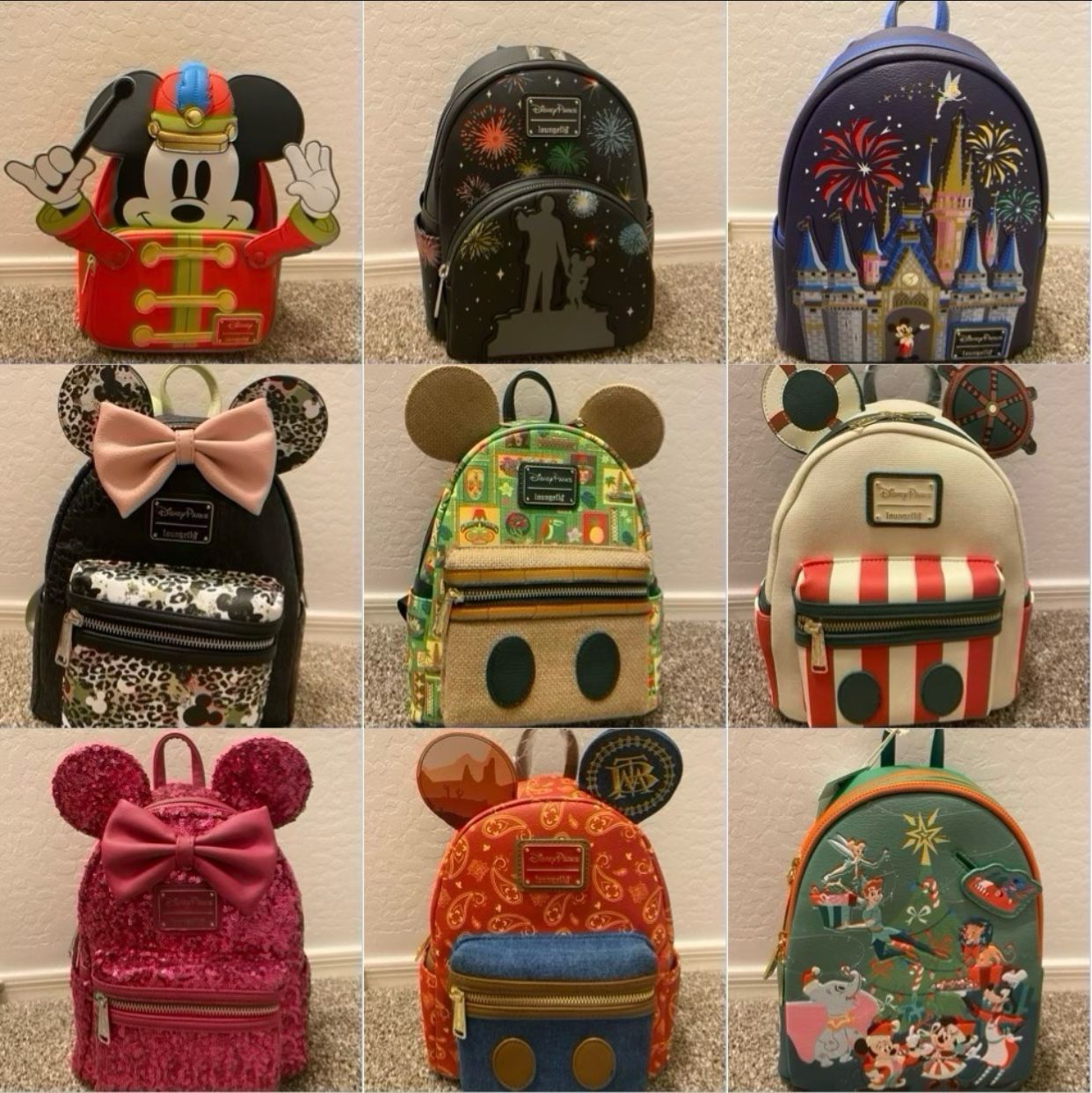 Brand New Disney Parks Ears And Exclusive Loungefly Bags