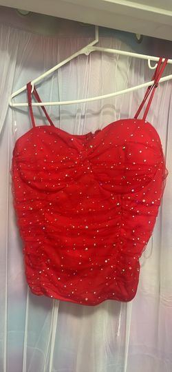 Cute blinged red top