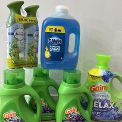 Gain detergent+ softener + dawn + febreze $40 for all 