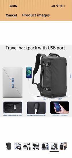 New black travel backpack