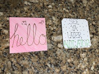 Hand painted 6x6 canvas (set of 2) “hello” / “see ya later alligator”