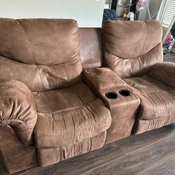 Recliner Set - Love seat Recliner With Cup Holder And Recliner Chair