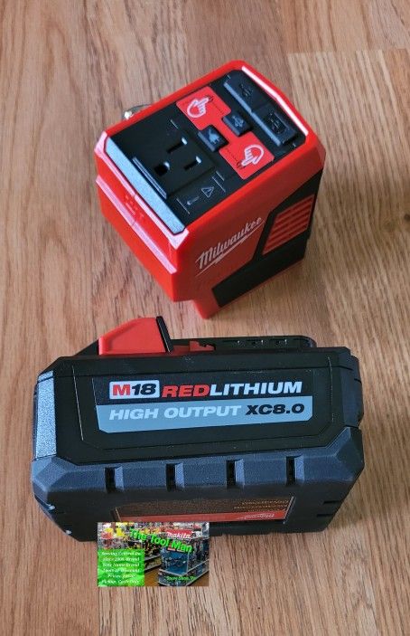 New Milwaukee M18 Top Off Inverter with 8ah H.O. battery $170 Firm Pickup Only