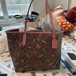 COACH SIGNATURE CANDY PRINT CITY TOTE BAG