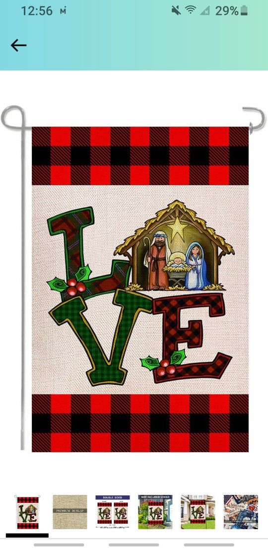 Nativity Love Merry Christmas O Holy Night Double Sided Burlap Garden Flag, Seasonal Holiday Home Outdoor Decorative Small Flags for Outside Yard Lawn