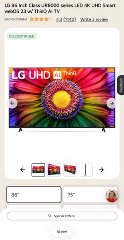 LG TV 86”, TV stand