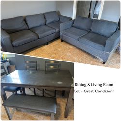 Dining & Living Room Set - Great Condition!