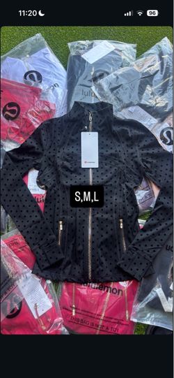 Lululemon Black Polka Dot Zip-Up Jacket