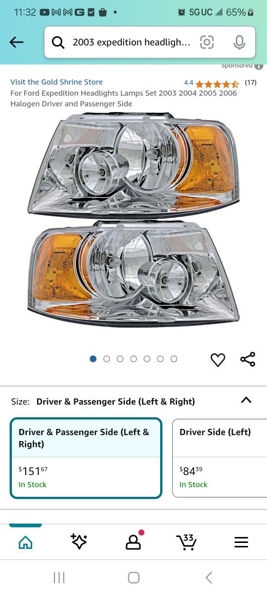 2003 And Up Right And Left Headlights