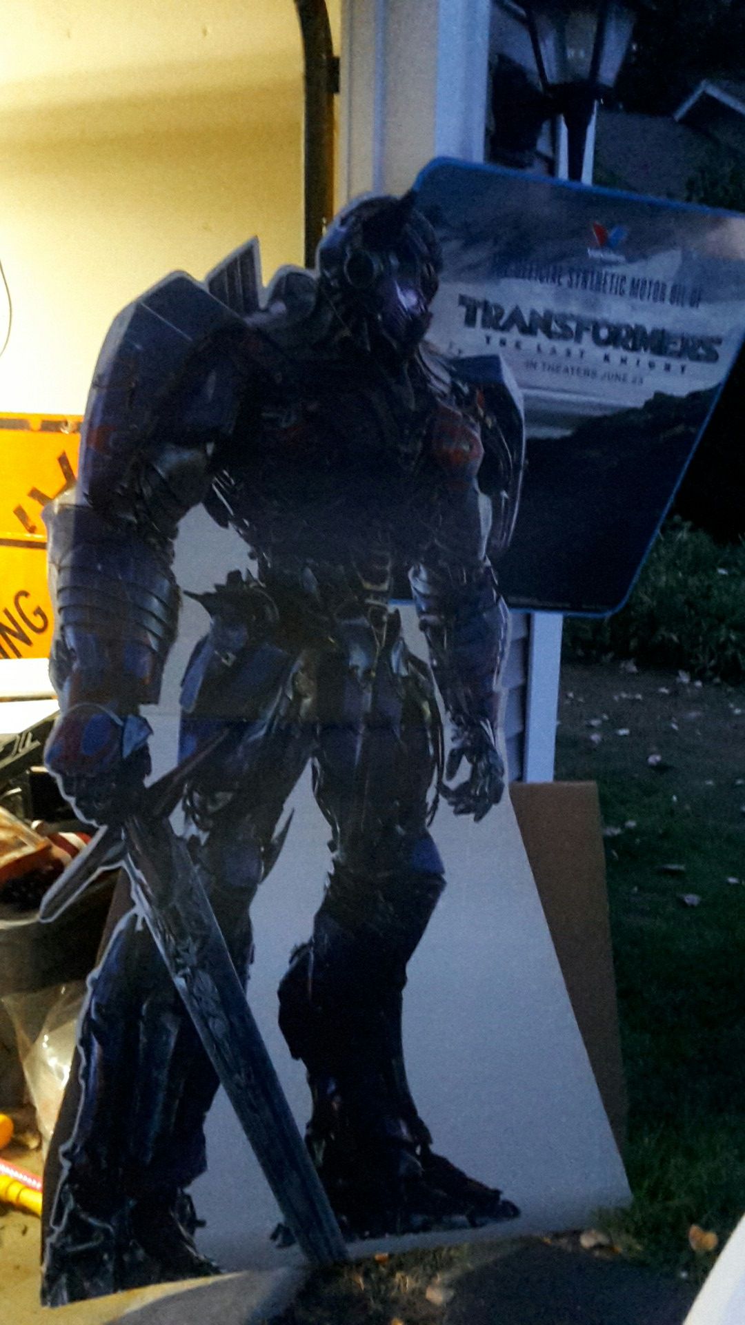 Transformer Optimus Prime cardboard cutout almost 6 feet tall