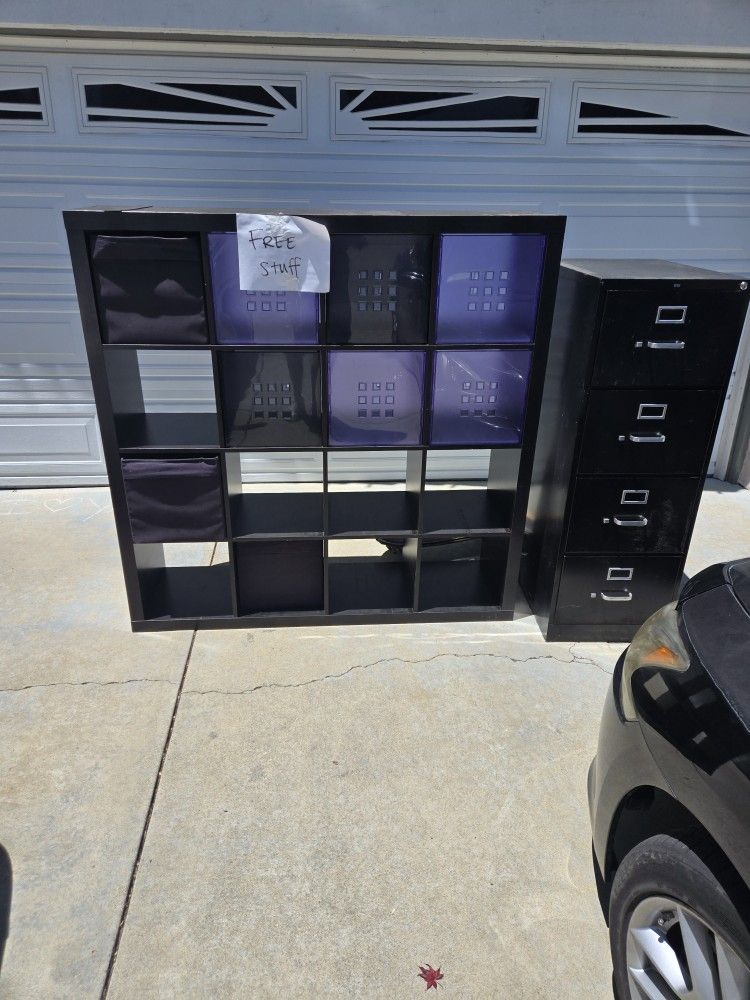Cubby 4 By 4 And Filing Cabinet