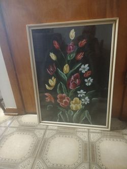 Framed Floral Still Life Painting