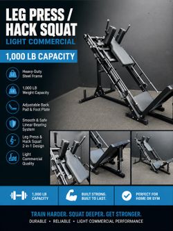 NEW LEG PRESS HACK SQUAT EXERCISE MACHINE NEW IN BOX - FREE DELIVERY