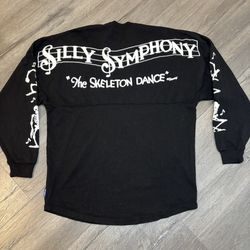 D23 Silly Symphony Skeleton Dance Black Glow in the Dark GID Spirit Jersey XS