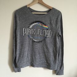 PINK FLOYD Heathered Grey Dark Side Of The Moon Long Sleeve Graphic Band Tee