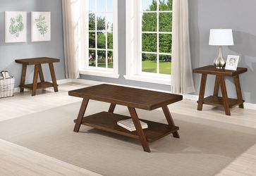 Coffee table set 3 pc Dark Cherry finish, New Especial price