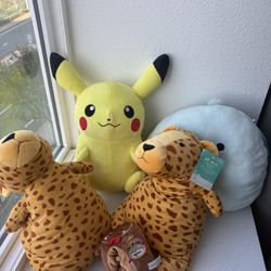 Plushies toys Pikachu and others