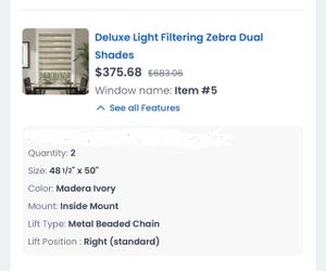 Deluxe Light Filtering Zebra Dual Shades – Set of 2