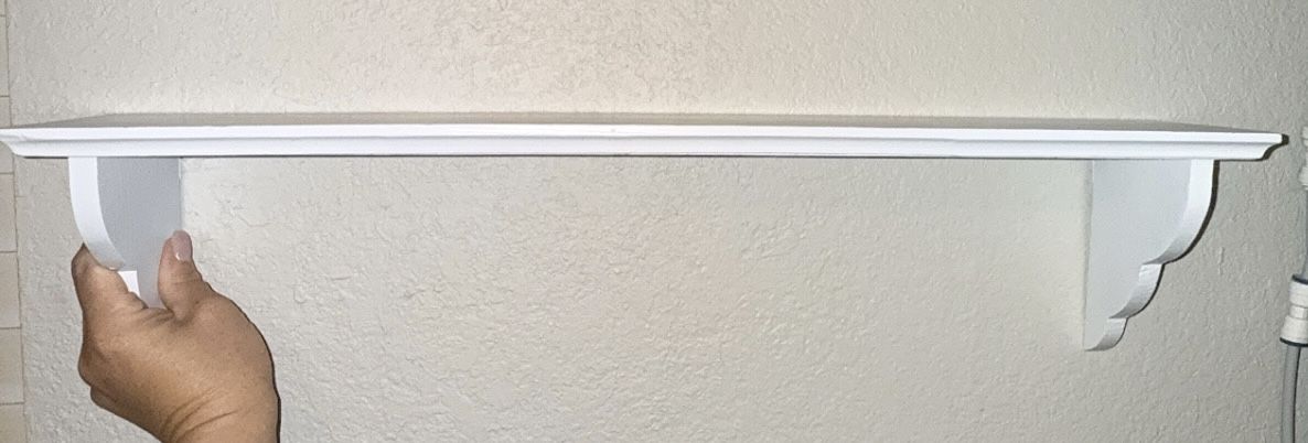 Small White Wood Wall Shelf