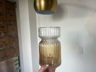 Amber Art Deco Glass Vase