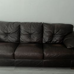 Leather Sofá Mint Condition Chocolate Brown No Scratches 