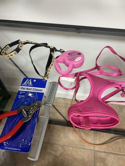 Pet Cat Dog Accessories Bundle Leashes Nail Trimmer Fur Trimmer