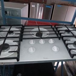 Whirlpool gold stove top white 5 burner