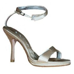 NINA Champagne Satin Sandal EUC 9