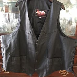 Hillside Leather Motorcycle Vest OBO 