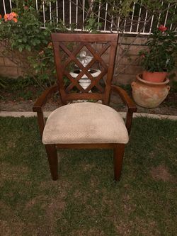 Wooden Dining Armchair with Lattice Back