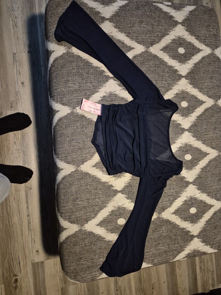 Black Draped Crop Top Size S