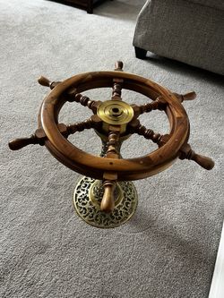 Ships wheel end table
