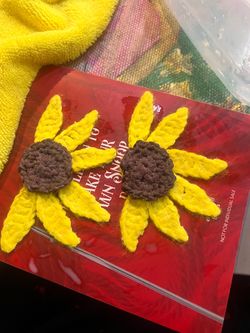 Crochet Sunflowers Earrings Hand made